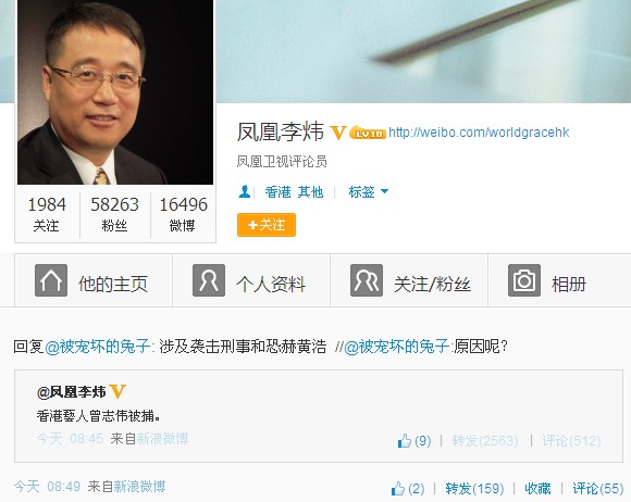 香港艺人曾志伟被捕图片