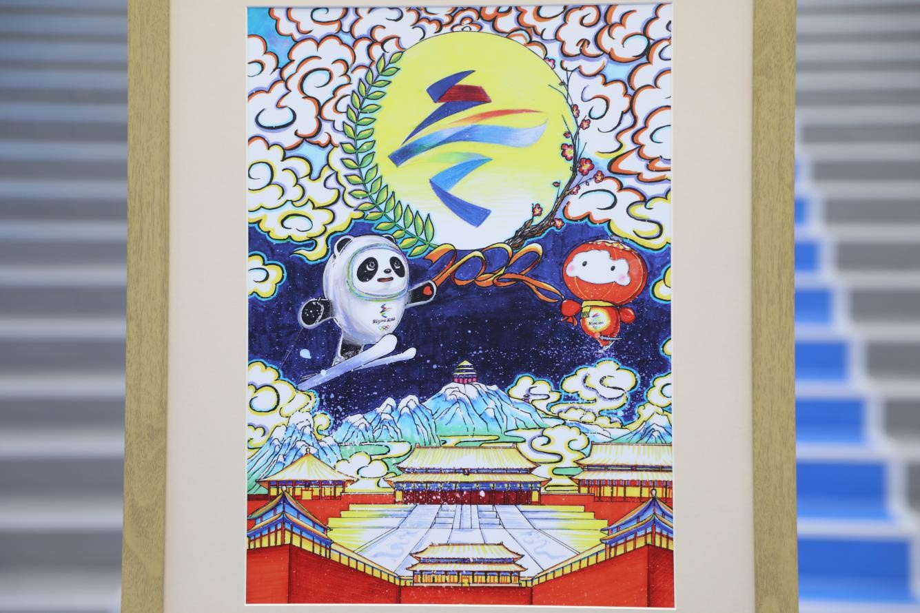 七彩的祥云……一幅幅图画的背后是青少年对北京2022年冬奥会和冬残奥