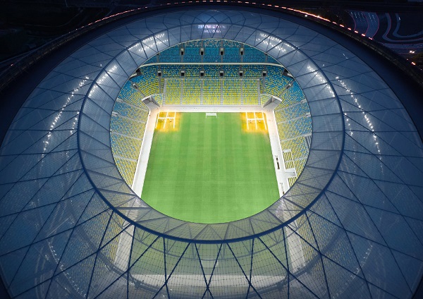 成都凤凰山体育公园专业足球场俯瞰效果图。图片来源：中国足协官方微博