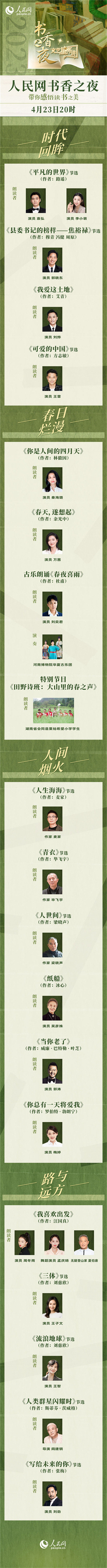 读书之美｜人民网书香之夜：与梁晓声、刘烨等20余位名人共享书香