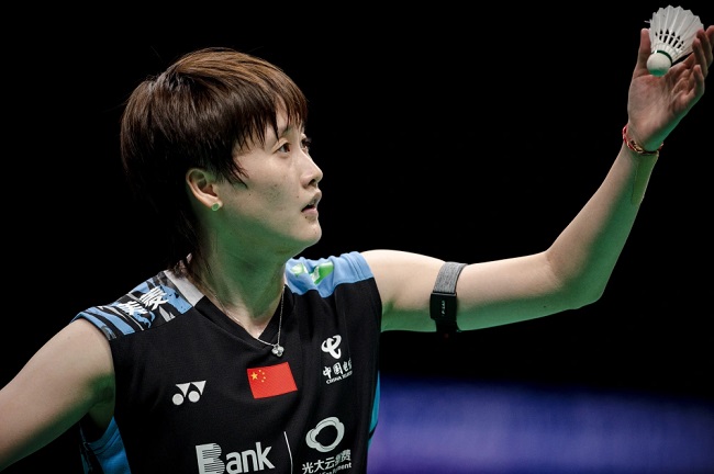 2024年4月13日，陈雨菲在亚洲羽毛球锦标赛女子单打半决赛中。新华社记者 江汉摄
