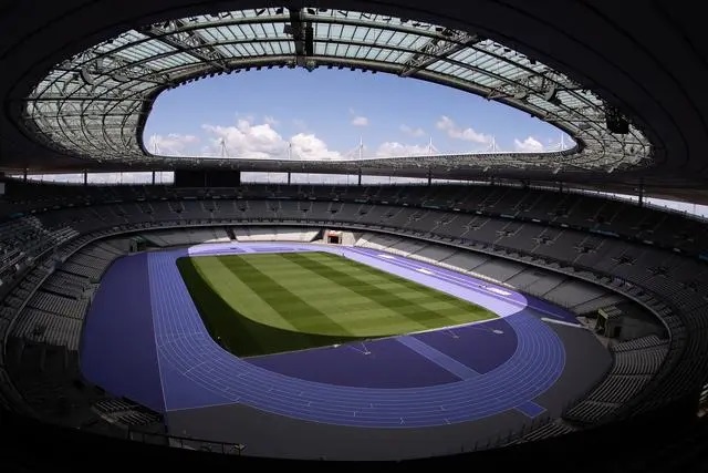 5月7日拍摄的法兰西体育场内景。新华社记者 徐子鉴摄