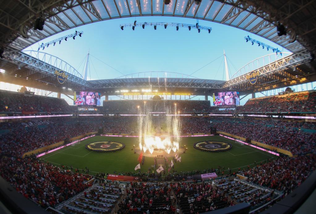 这是6月14日拍摄的2025年国际足联俱乐部世界杯（世俱杯）揭幕战入场仪式现场。新华社记者 徐子鉴 摄