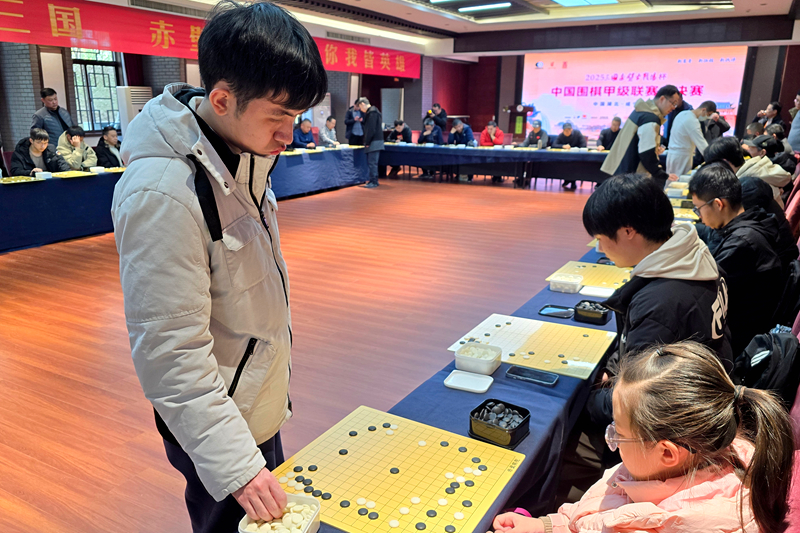王星昊九段与围棋爱好者下指导棋。