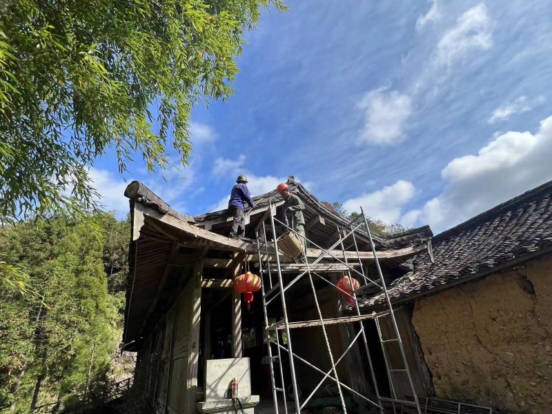 浙江旗峰桥修缮现场。国家文物局供图