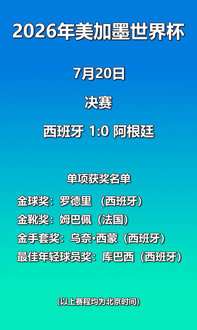 本届世界杯决赛赛果和各单项奖获奖名单。图片制作：杨磊