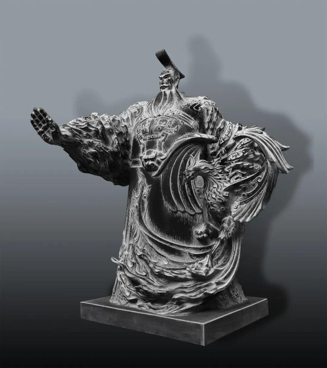 石雕：中华魂-少昊 （高英坡作品） 。中国美术馆供图