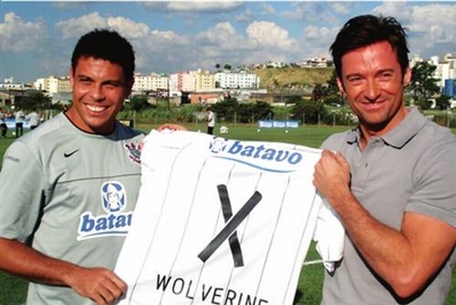 金刚狼 巴西宣传 休·杰克曼拜访球星罗纳尔多