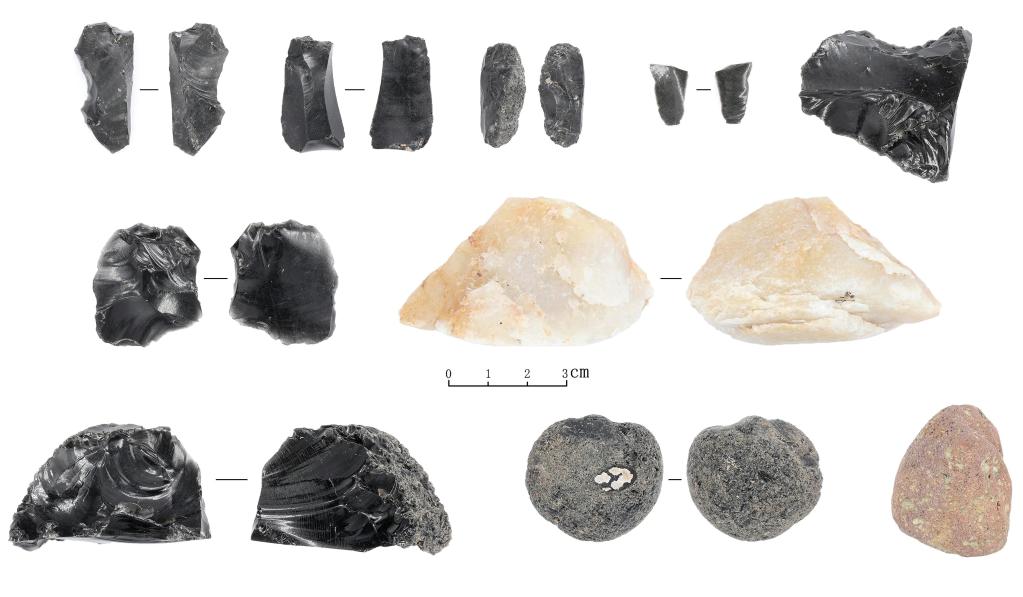 吉林和龙市大洞旧石器时代遗址第一阶段出土的石制品。